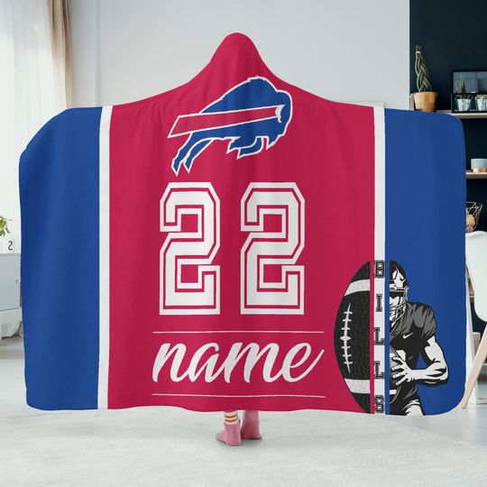 Discover Custom Name Hooded Blanket for Game Day, Football Fan Gift, Sports Christmas Gift