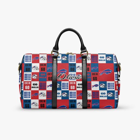 Discover Custom Name PU Leather Weekender Bag Football Fan Travel Duffel Personalized Gift