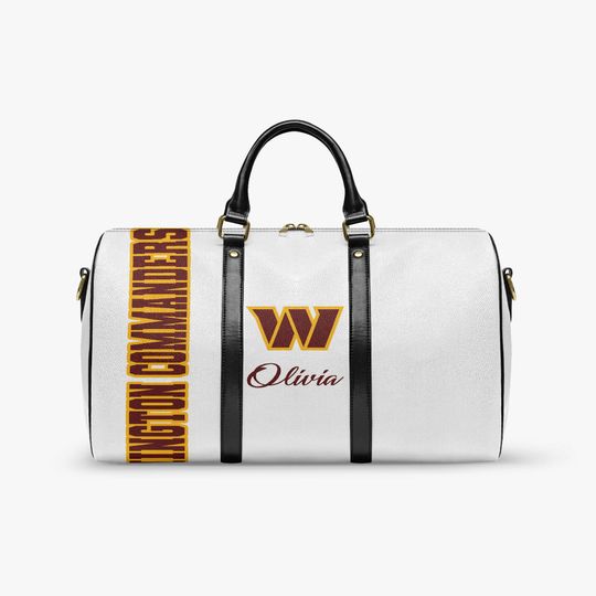 Personalized Leather Weekender Bag for Football Fans, Travel Duffle, Sports Carry-On