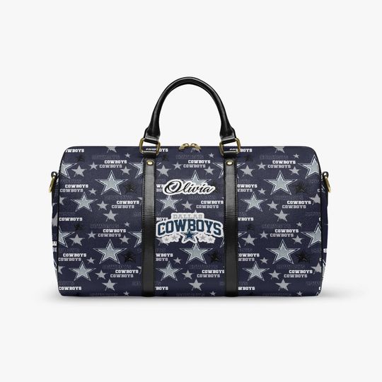 Personalized Football Team PU Leather Travel Duffel Bag, Luggage, Carry-On Overnight Bag