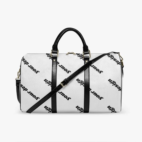Custom Full Print PU Leather Weekender Travel Bag with Personalization Carry-On Duffel Bag