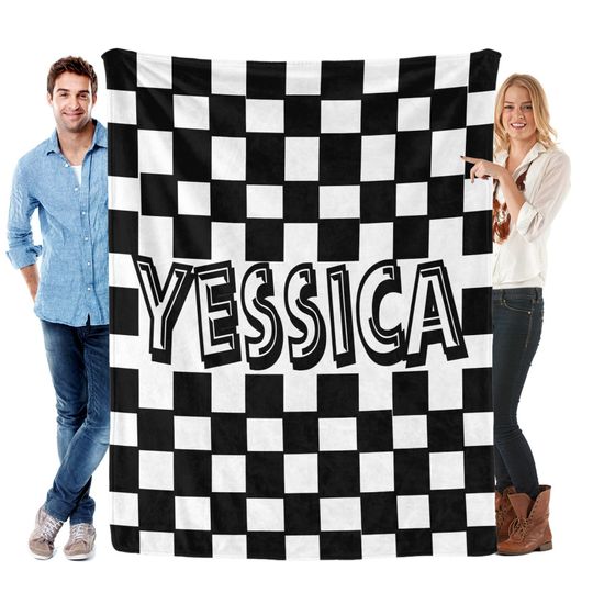 Discover Personalized Fleece Blanket with Name for Kids and Adults, Soft Throw for Home and Holiday Gifts