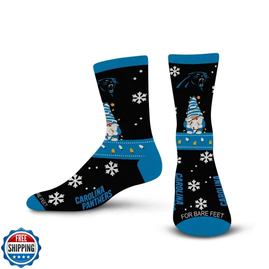 Carolina Panthers Gnome Christmas Socks, Gift for Fan