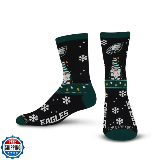 Philadelphia Eagles Gnome Christmas Socks, Gift for Fan
