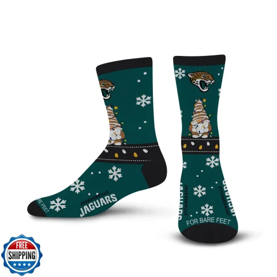 Discover For Bare Feet football JACKSONVILLE JAGUARS Holiday Sweater Gnome Team Colors Larg