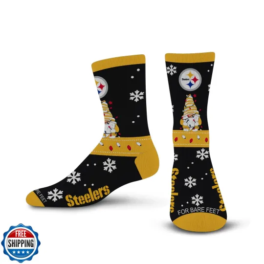 Discover For Bare Feet football PITTSBURGH Steeler Holiday Sweater Gnome Team Colors Large