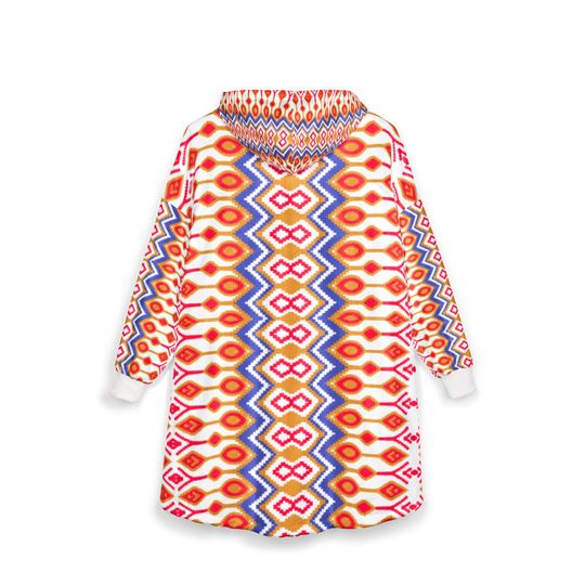 Discover Aztec Geometric Hooded Blanket Shawl