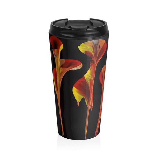 Fiery Petals Travel Mug  Original Artwork by Eagle Gal