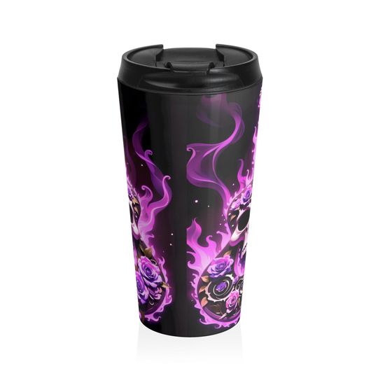 Skull & Roses Inferno Stainless Steel Travel Mug