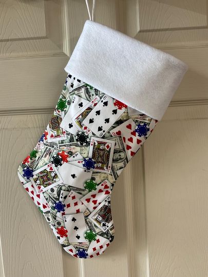 Discover Poker Card  Christmas Stocking