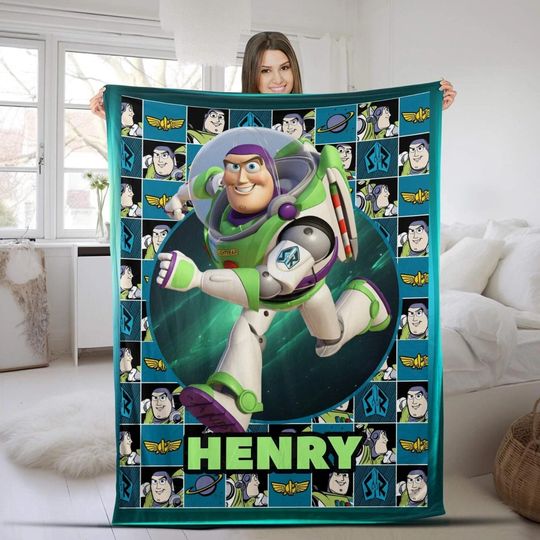 Discover Personalized Toy Story Buzz Lightyear Blanket, Jessie Woody Fleece Blanket, Throw Fleece For Bed Sofa, Disneyland Movie, Christmas Gifts