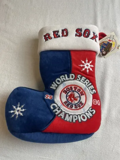 BOSTON RED SOX PLUSH EMBROIDERED CHRISTMAS HOLIDAY STOCKING