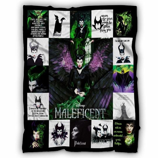 Maleficent Villain Fleece Blanket | Maleficent Sleeping Beauty Blanket Maleficent Magic Kingdom Throw Blanket for Couch Sofa Christmas Gift