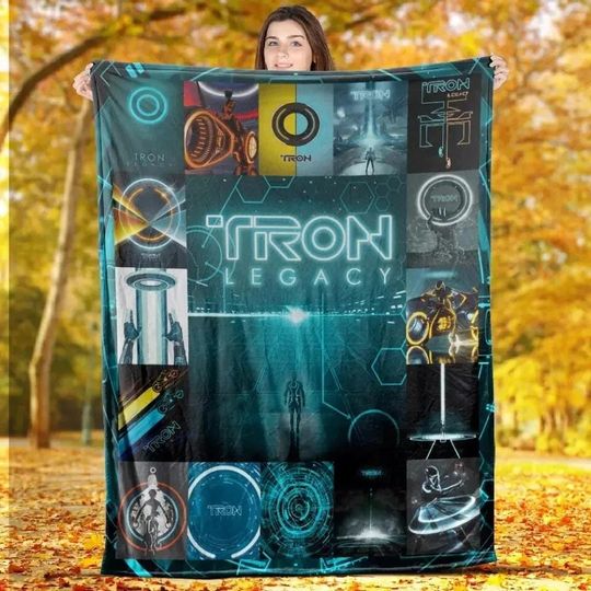 Flynns Arcade Blanket, Retro Tron Ares Legacy Movie, Tron Flynns Arcade Nostalgia Throw Blanket, Disneyland Flynns Arcade Merch 2025 Blanket