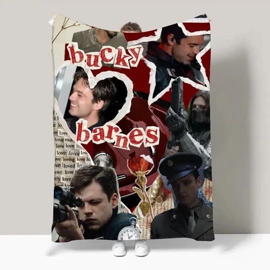 Discover Sebastian Stan Photo Fleece Blanket, Sebastian Stan Actor Throw Blanket For Bed Couch Sofa, 2025 Christmas Vintage Gifts For Fan