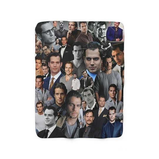 Henry Cavill Photo Fleece Blanket, Henry Cavill Actor Throw Blanket For Bed Couch Sofa, Christmas Vintage Gifts 2025 For Fan