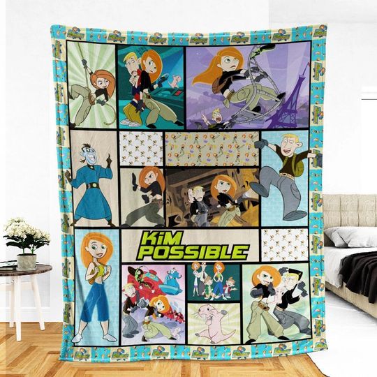 Kim Possible Fleece Blanket, Kim Possible TV Series Throw Blanket For Bed Couch Sofa, Cartoon Series Gifts For Fan, Christmas Party 2025