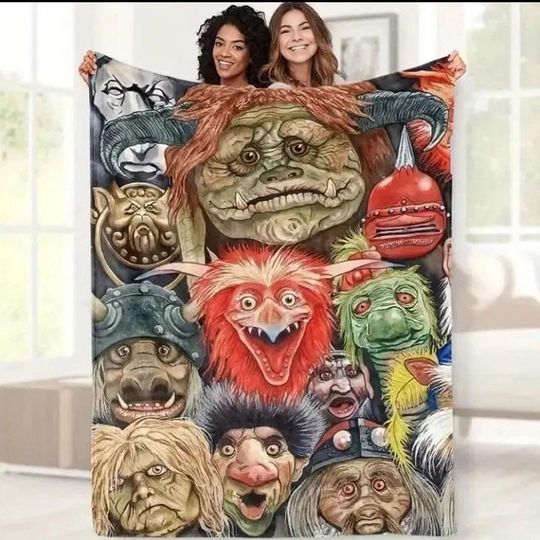 Discover Labyrinth Movie Fleece Blanket, 1986 Retro Film Labyrinth Jareth Vintage Throw Blanket, Classic Fantasy Christmas Gifts For Couch Bed Sofa