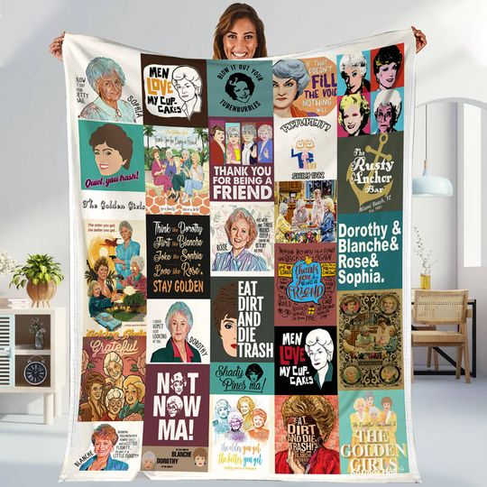 Discover Stay Golden Fleece Blanket, 80s TV Sitcom, Stay Golden Throw Blanket, Christmas Gifts 2025, Blanket For Couch Sofa Bed, Family Christmas