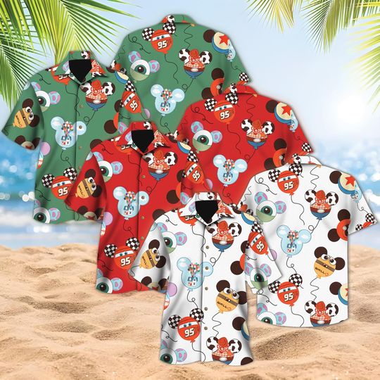 Discover Disney Toy Story Balloons Christmas Hawaiian, Disney World Toy Story,Toy Story Disney Family Tee,Movie Characters Hawaiian, Disney Gift