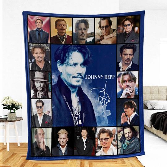 Johnny Depp Photo Fleece Blanket, Johnny Depp Actor Throw Blanket For Bed Couch Sofa, Christmas Vintage Gifts 2025 For Fan