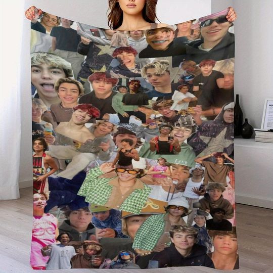 Discover Malachi Barton Themed Photo Fleece Blanket, Malachi Barton Actor Throw Blanket For Bed Couch Sofa, Christmas Vintage Gifts 2025 For Fan