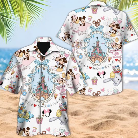 Discover Disney Mickey Mouse And Friends Hawaiian Shirt, Disneyland Spring Vacation Button Shirt, Mickey Candy Holiday