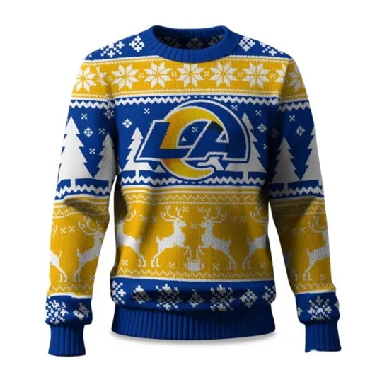 Christmas Rams Reindeer Football Ugly Sweater, Christmas Gift