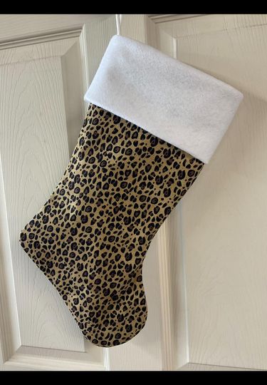 Discover Leopard Christmas Stocking