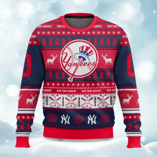 Discover 2025 Christmas Yankees Baseball Personalized Ugly Sweater - Christmas Gift 2025