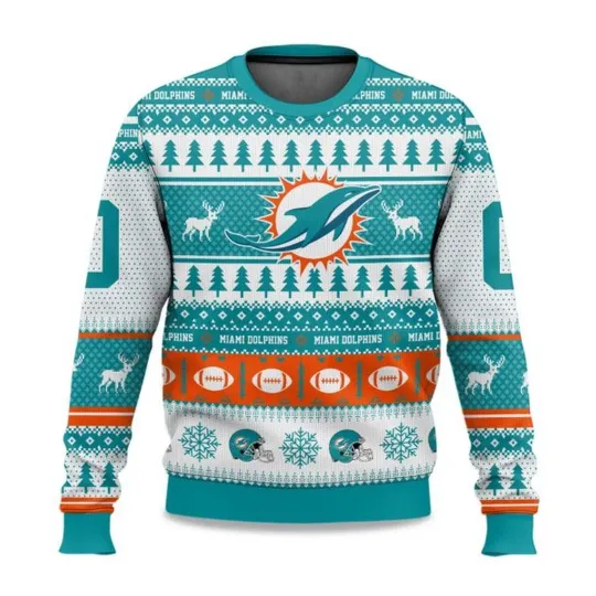Personalized Christmas Dolphins Ugly Sweater, Christmas Gift
