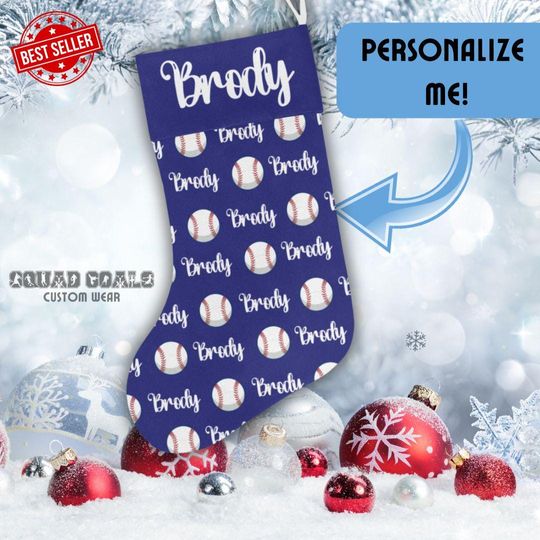 Discover Personalized Baseball Christmas Stocking for Boy or Girl