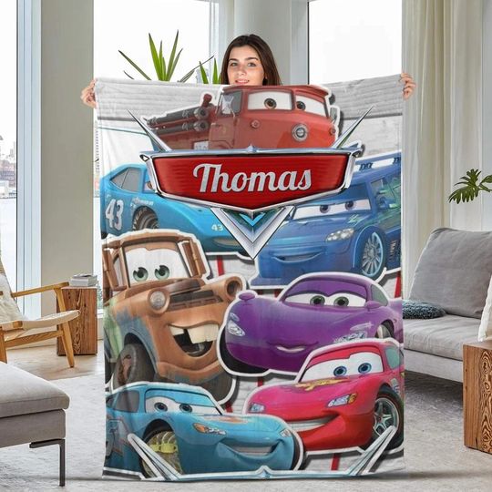 Discover Personalized Disneyland Cars Blanket, Cars Land Lightning Mcqueen Blanket, Springs Radiator Magic Kingdom Fleece Blanket, Birthday Gifts