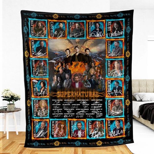 Discover Supernatural Fleece Blanket, Winchester Brothers Blanket, Dean Sam Winchester Birthday Gift, Supernatural Fan Gift, Christmas Gift For Dad