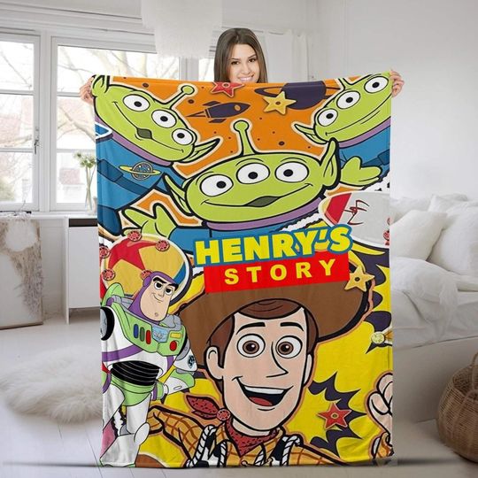 Discover Personalized Toy Story Blanket, Jessie Woody Buzz Lightyear Fleece Blanket, Throw Blanket For Bed Sofa, Disneyland Movie, Christmas Gifts