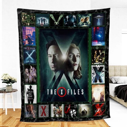 The X-Files Christmas Blanket, I Want To Believe Mulder Scully Sci Fi Tv Series Blanket, 2025 Christmas Gift, Retro Funny Fleece Blanket