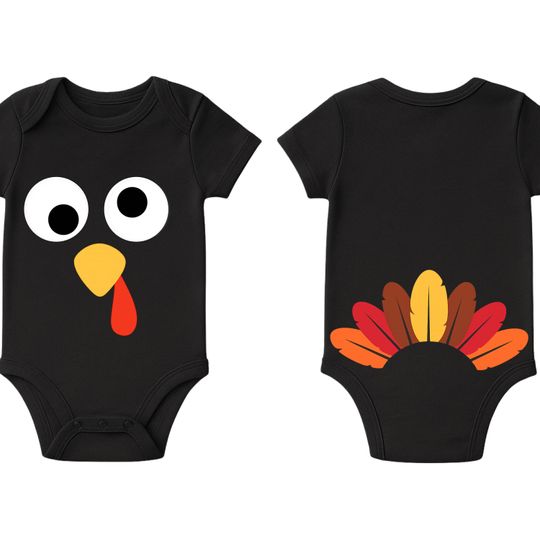 Discover Baby Turkey Thanksgiving Onesie, Funny Turkey Infant Bodysuit, Cute Holiday Outfit, Newborn Toddler Fall Shirt