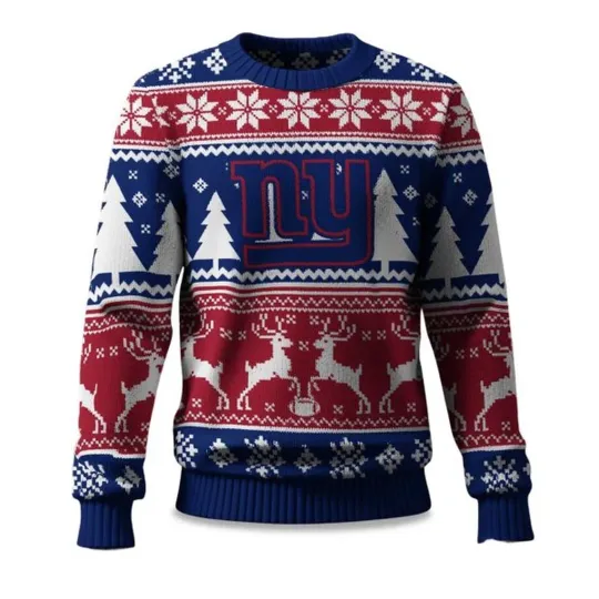 Christmas NY Giants Reindeer Football Ugly Sweater, Christmas Gift