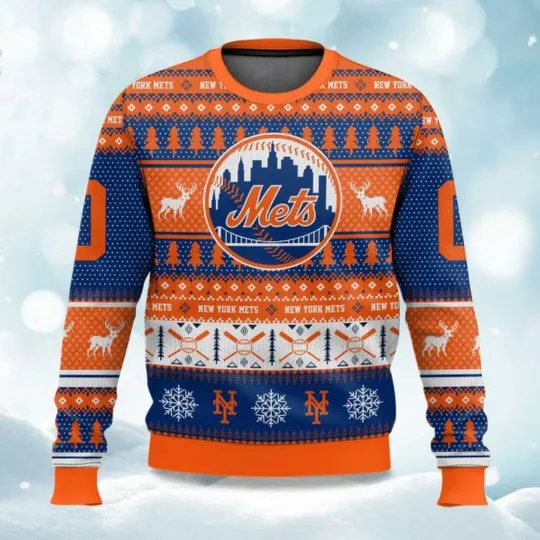 Discover Personalized Christmas NY Mets Baseball Ugly Sweater, Christmas Gift