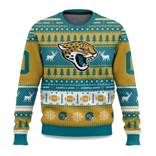 Personalized Christmas Jacksonville Jaguars Ugly Sweater, Christmas Gift