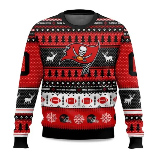Personalized Christmas Buccaneers Ugly Sweater, Christmas Gift