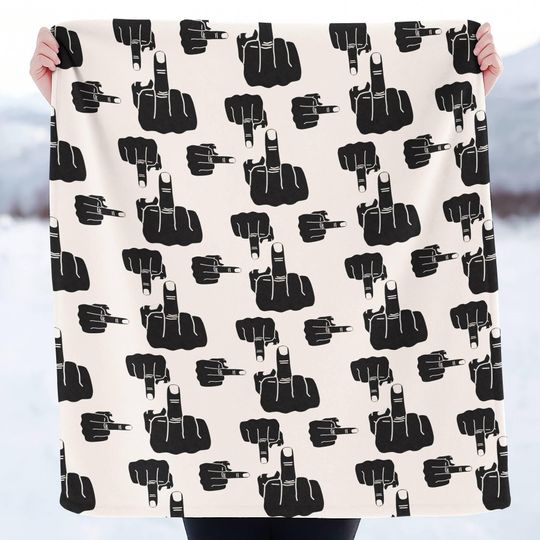 Discover Middle Finger Fleece Blanket, Middle Finger Fvck Hand Blanket Funny Meme Gifts Throw Blanket,Trendy Christmas,2025 Family Matching Christmas