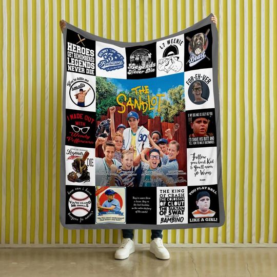 Retro Sandlot Legends Never Die Blanket, Baseball Fleece Blanket, Baseball Squad Crew Gift, Baseball Team Throw Blanket For Bed Couch Sofa