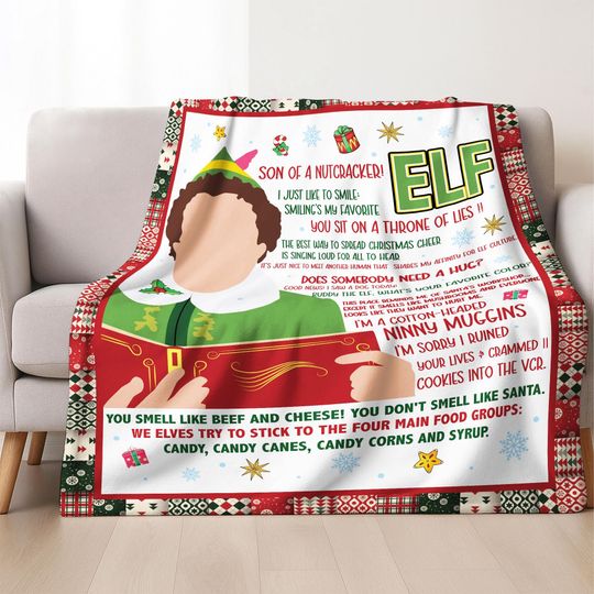 Buddy The Elf Fleece Blanket Elf Christmas Blanket The Elf Chrismtas Blanket The Elf Christmas Quilt Couch Sofa Blanket Xmas Gifts 2025