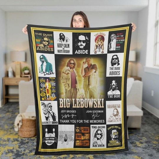 The Big Lebowski Blanket, The Dude Retro Vintage Fleece Blanket, The Big Lebowski Movie Thank You Blanket, Blanket Christmas Gift 2025