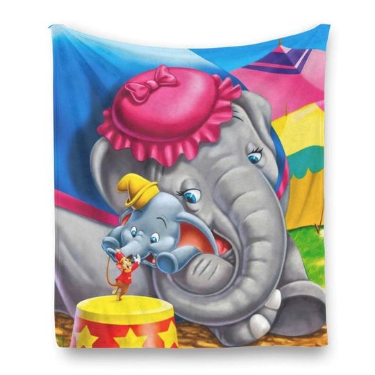 Discover Disneyland Dumbo Elephant Movie Fleece Blanket | Dumbo Elephant Blanket | Magic Kingdom Gift for Disneyworld Fan |  Blanket for Couch Sofa