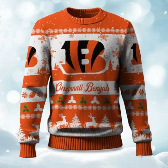 Discover Christmas Bengals Festive Reindeer & Tree Ugly Sweater, Christmas Gift For Men, Women
