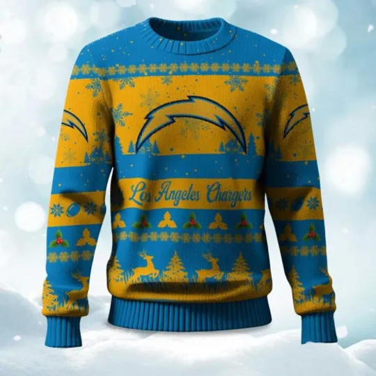 Discover Christmas Chargers Festive Reindeer & Tree Ugly Sweater, Christmas Gift For Men, Women
