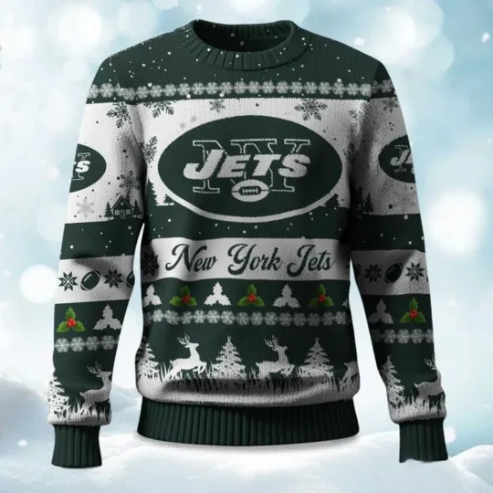 Discover Christmas Jets Festive Reindeer & Tree Ugly Sweater, Christmas Gift For Men, Women