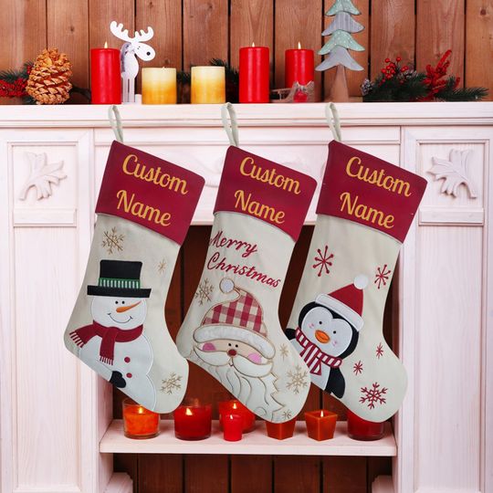 2025 Personalized Christmas Stockings with name, Embroidered Stockings, personalized socks, Xmas Stockings, Christmas Decor, Christmas gift.